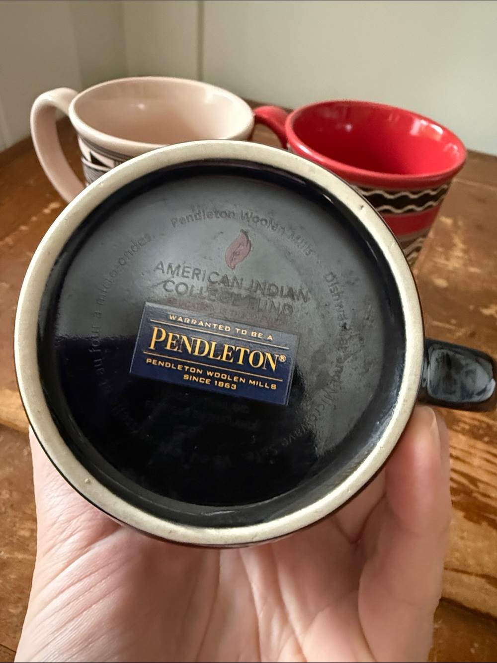 AMERICAN INDIAN COLLEGE FUND CUP SET BY PENDLETON WOOLEN MILLS Set Of 3 - Picture 6 of 6